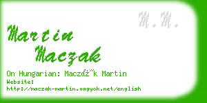 martin maczak business card